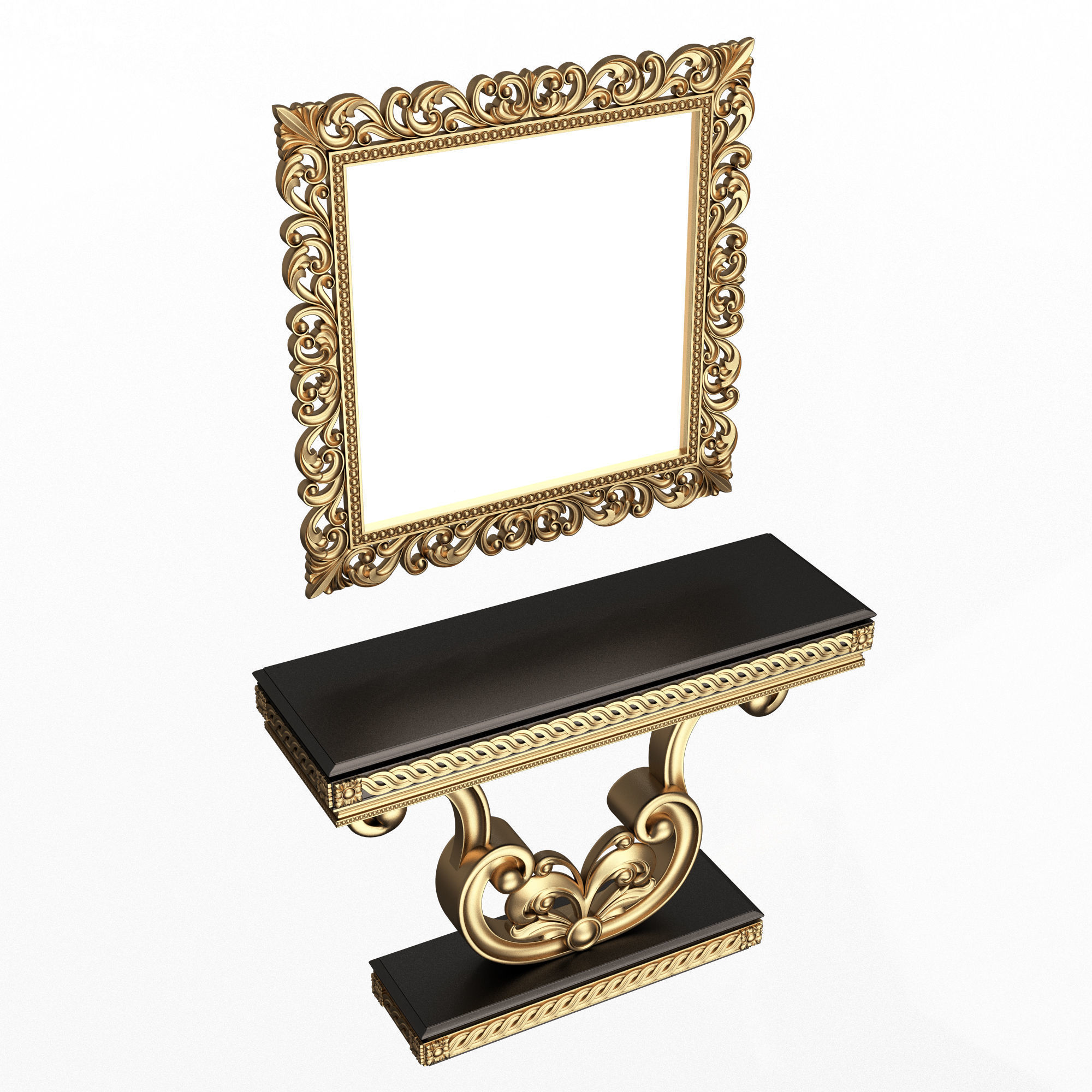 Classic Console Table Collection Low-poly 3D model_95