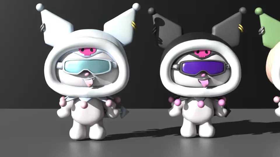 KUROMI WINTER HELLO KITTY MODELS CUTE KAWAII 3D 3D model