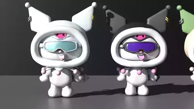 KUROMI WINTER HELLO KITTY  MODELS CUTE KAWAII 3D 