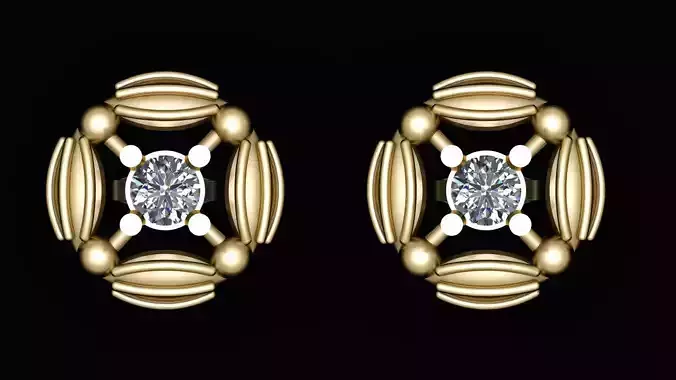 AMOLIQ GOLD EARRING 3D PRINTABLE MODEL