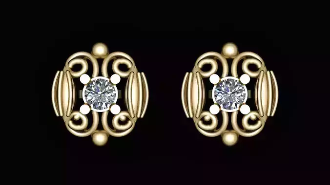SOLITAIRE EARRING 3D PRINTABLE MODEL