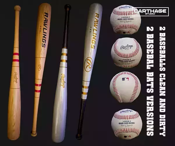 Baseball Bats and Balls Asset Pack