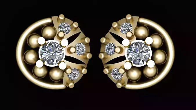 DIAMOND PRINCESS EARRING 3D PRINTABLE MODEL