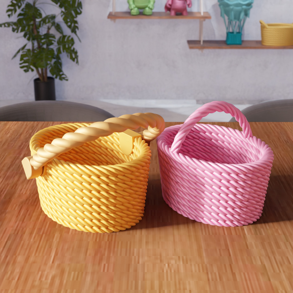 Wicker Mesh Basket V3 - 300 3D print model_1