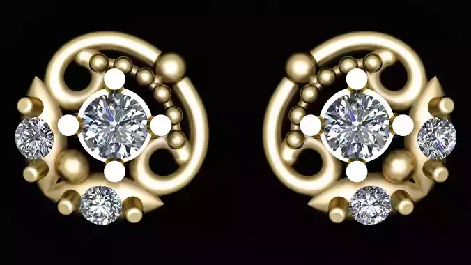 SPARKLE STYLISH EARRING 3D PRINTABLE MODEL