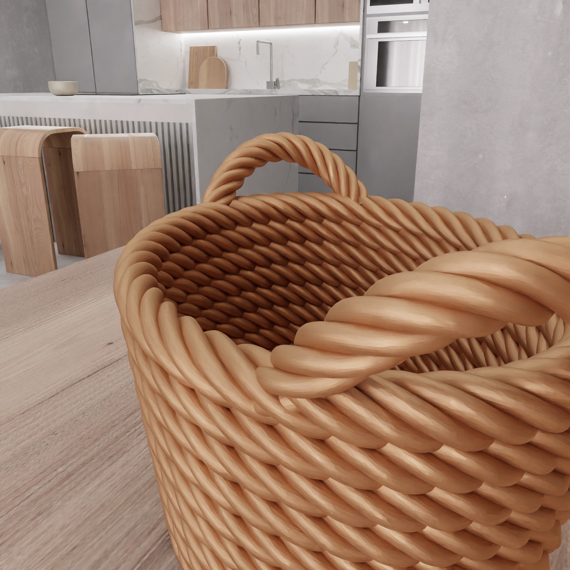 Wicker Mesh Basket V2 - 299 3D print model_11