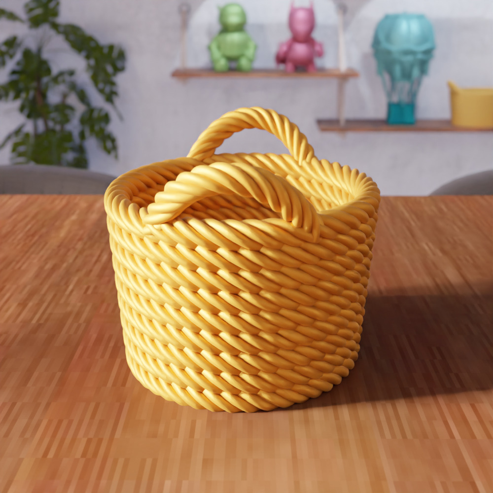 Wicker Mesh Basket V2 - 299 3D print model_2