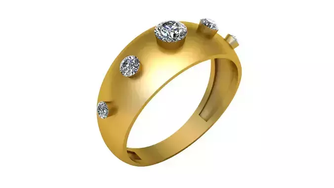 DOME ENGAGEMENT RING 3D PRINTABLE MODEL