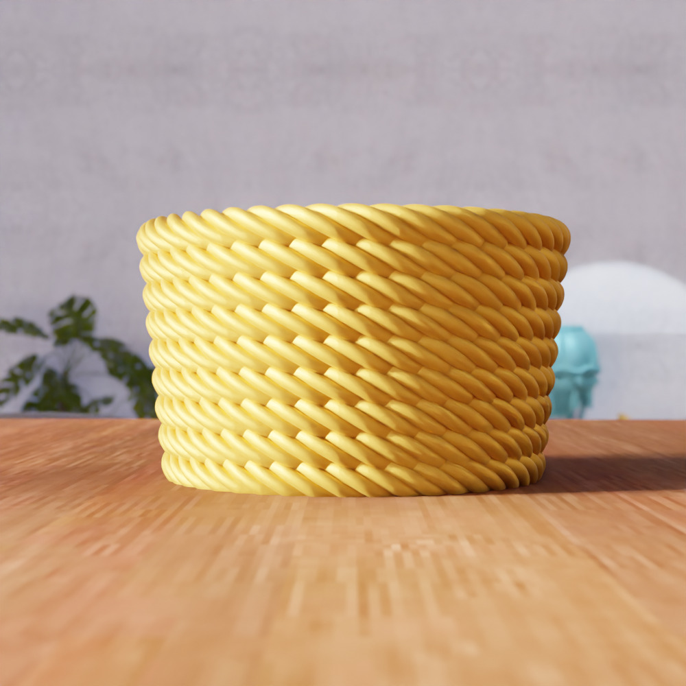 Wicker Mesh Basket - 298 3D print model_1