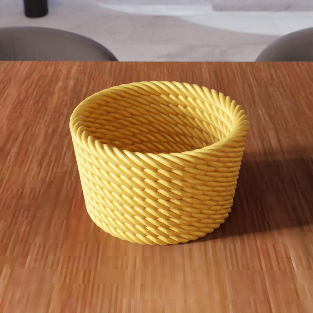Wicker Mesh Basket - 298 3D print model_3