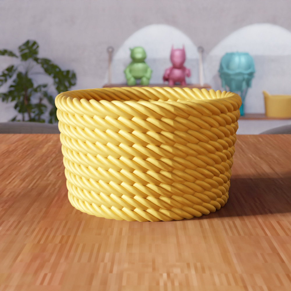 Wicker Mesh Basket - 298 3D print model_5