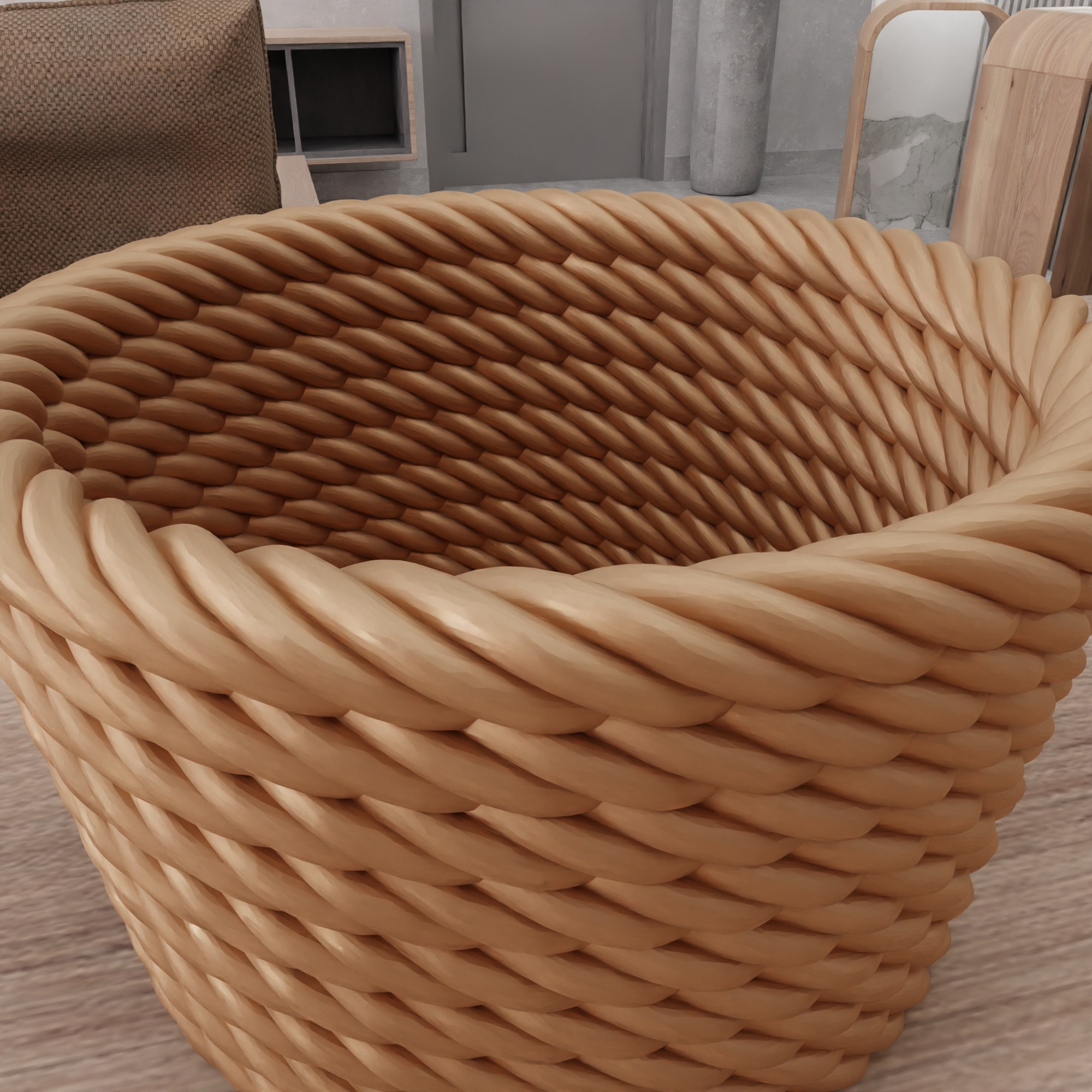 Wicker Mesh Basket - 298 3D print model_11