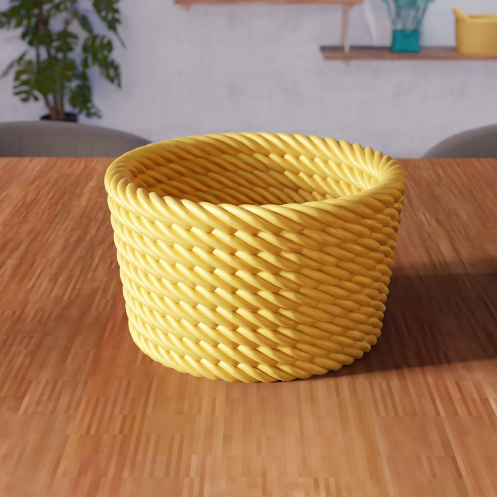 Wicker Mesh Basket - 298 3D print model_7
