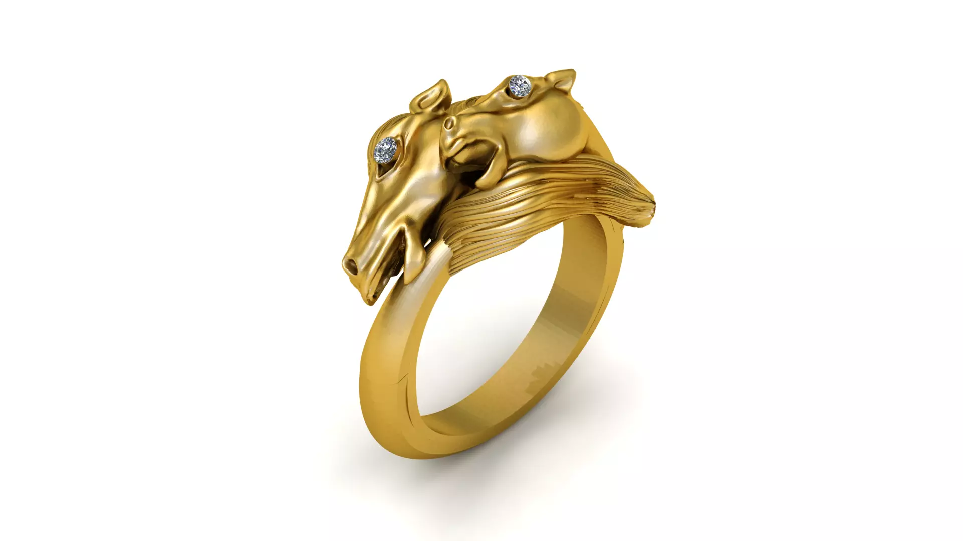 DOUBLE FACE HORSE RING 3D PRINTABLE MODEL 3D print model