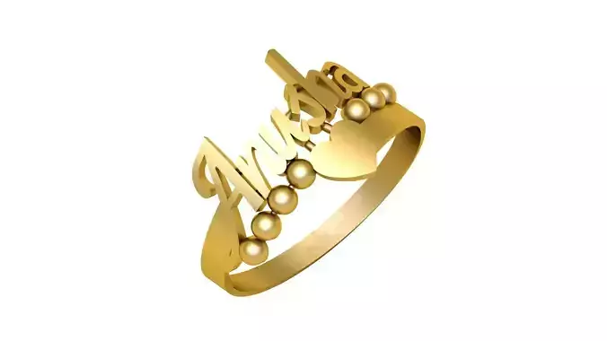 ANUSHA NAME PRECIOUS RING 3D PRINTABLE MODEL 3D print model