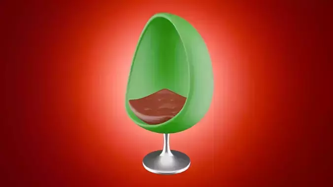 Egg Chair and Metalic Twisted Base Style 3D model
