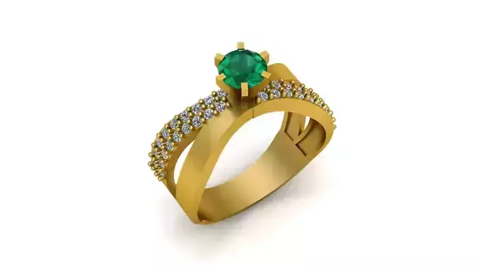 FANCY EMERALD RING 3D PRINTABLE MODEL