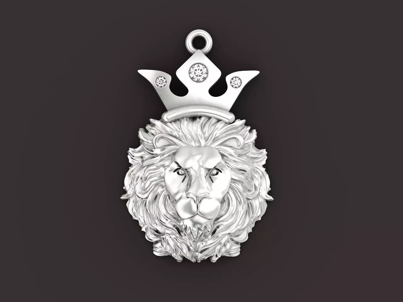 pendant lion with crown astrology zodiac 1490 3D print model