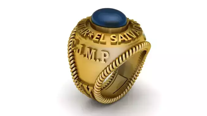 GOLD SPANISH ARMY MILITARY RING 3D PRINTABLE MODEL 3D print model