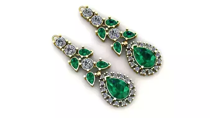 HIP HOP EMERALD EARRING 3D PRINTABLE MODEL