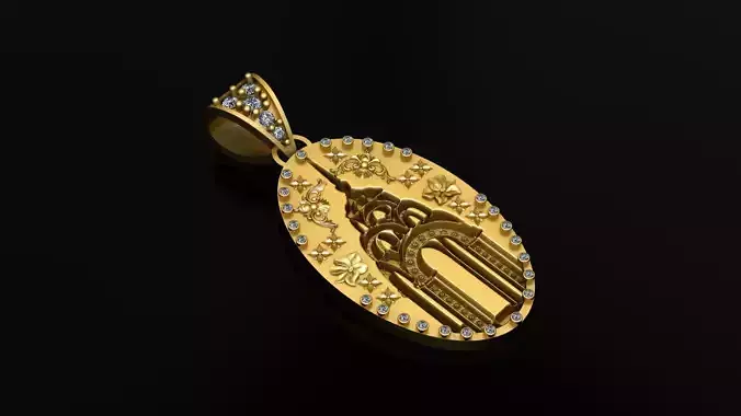 DIAMOND TOWER COIN PENDANT 3D PRINTABLE MODEL