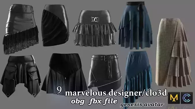 skirt collection  at marvelous designer