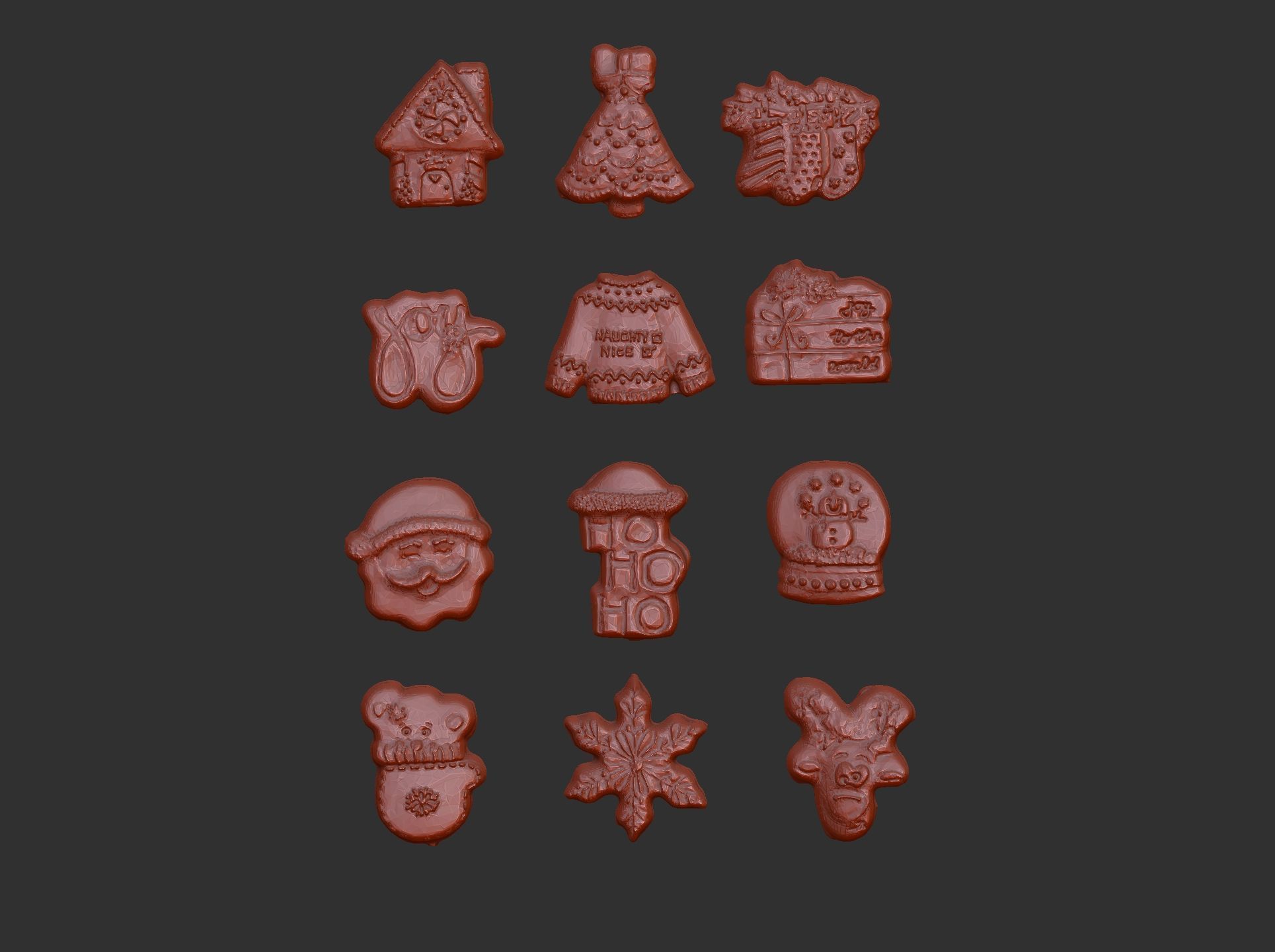 christmas tree decors  3D print model_3