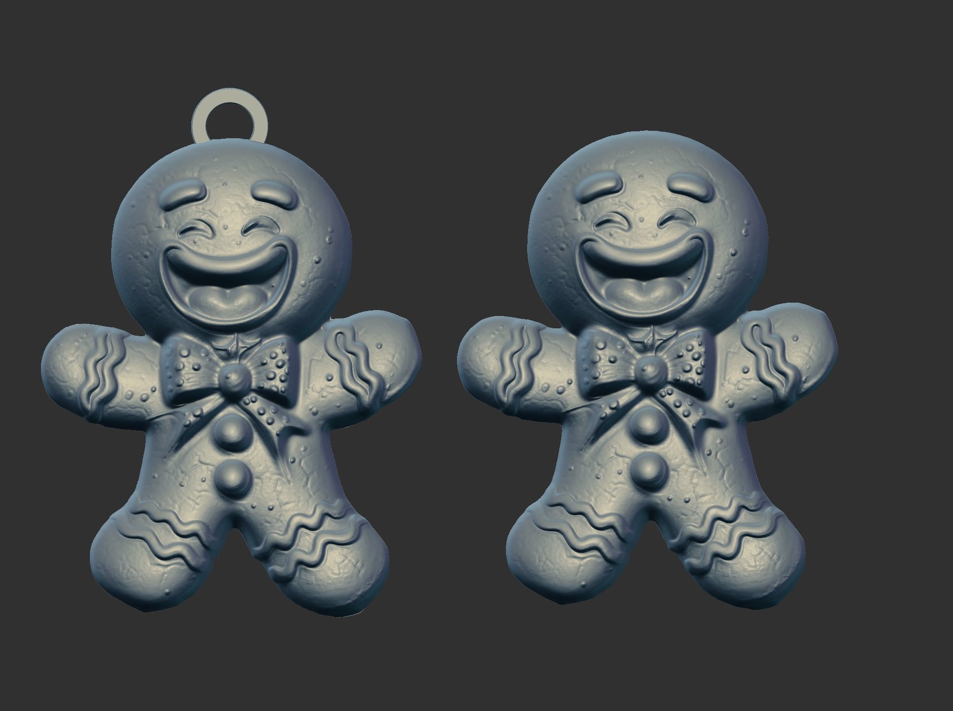 christmas smile cookie decor  3D print model_3