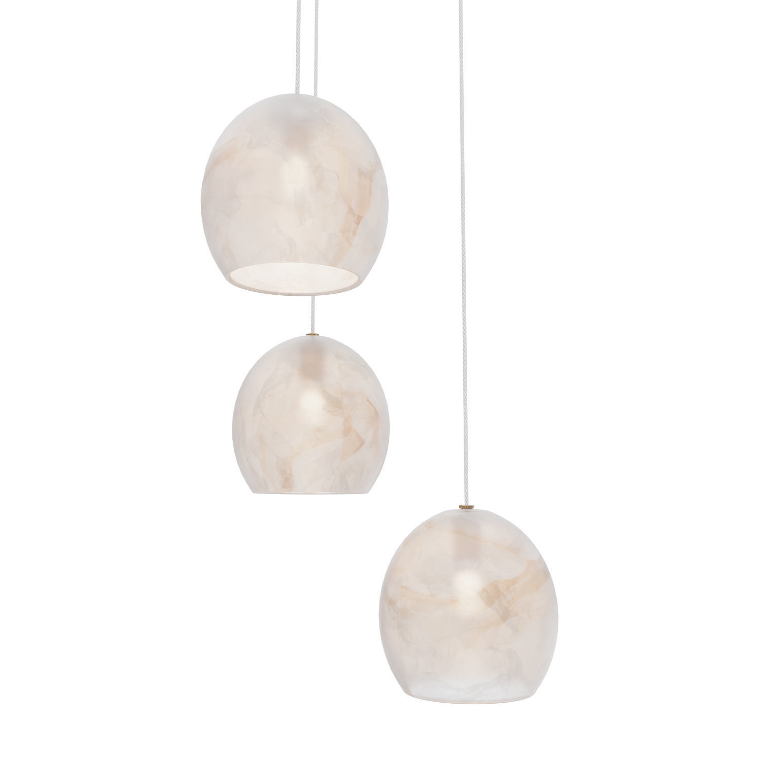 Lazio 3-Light Round Multi-Drop Pendant Currey Company 3D model_6
