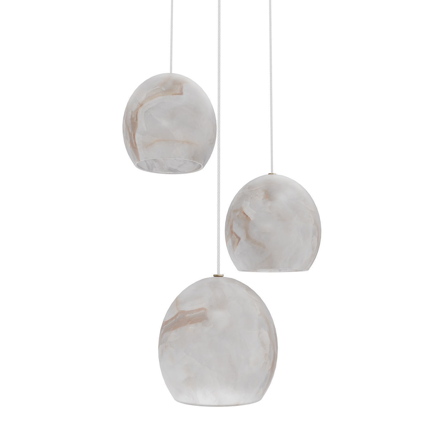 Lazio 3-Light Round Multi-Drop Pendant Currey Company 3D model_1