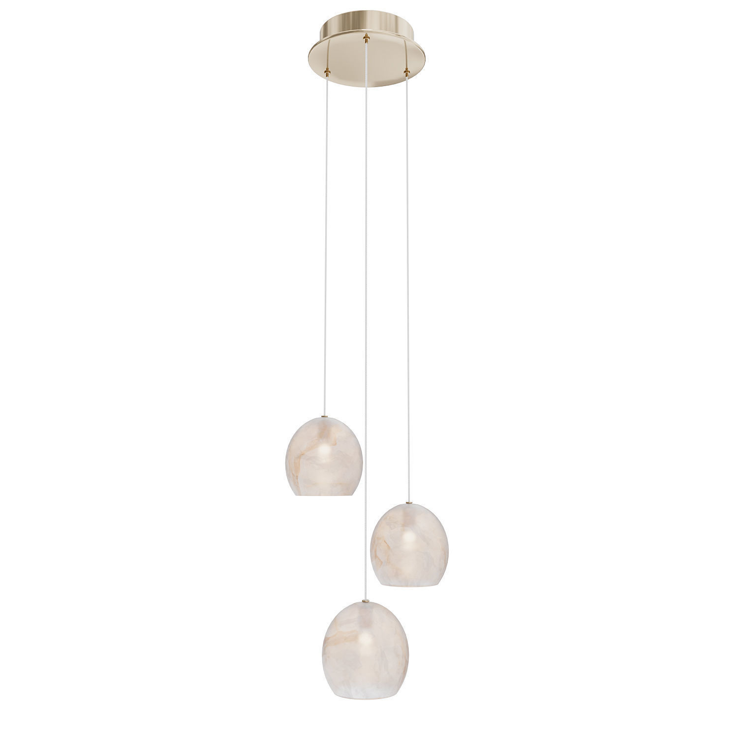 Lazio 3-Light Round Multi-Drop Pendant Currey Company 3D model_2