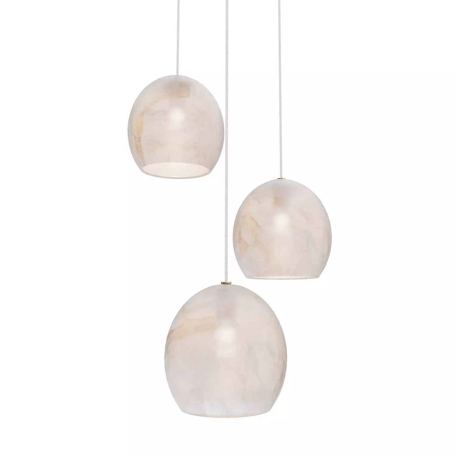 Lazio 3-Light Round Multi-Drop Pendant Currey Company 3D model_0