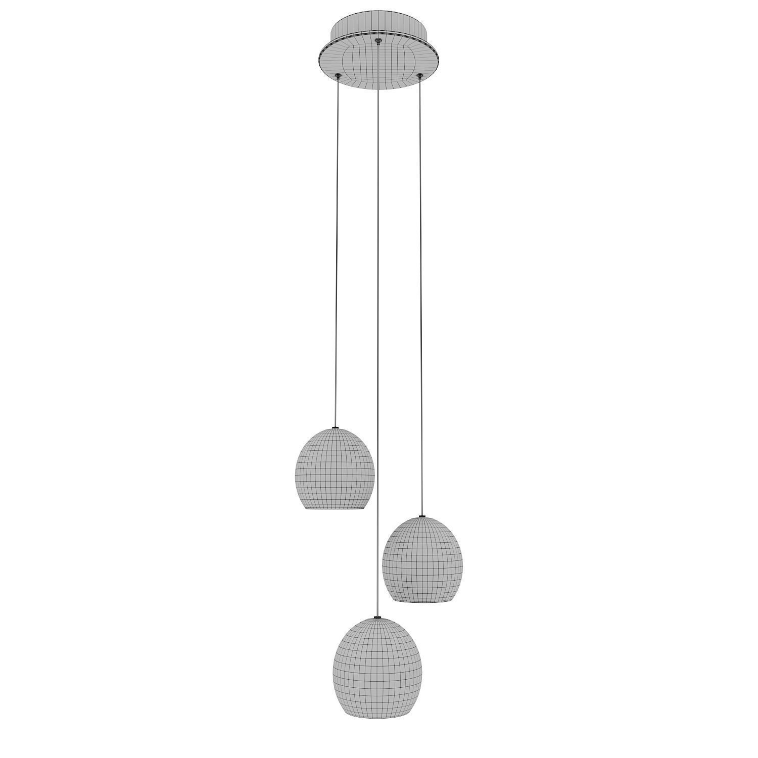 Lazio 3-Light Round Multi-Drop Pendant Currey Company 3D model_7