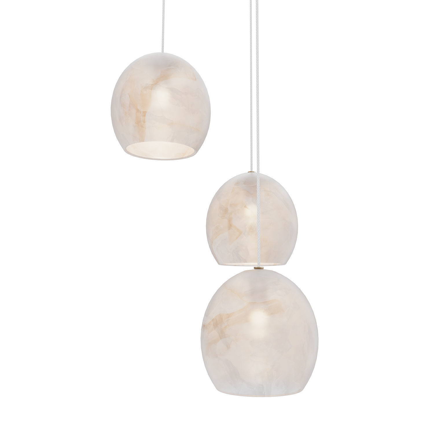Lazio 3-Light Round Multi-Drop Pendant Currey Company 3D model_3