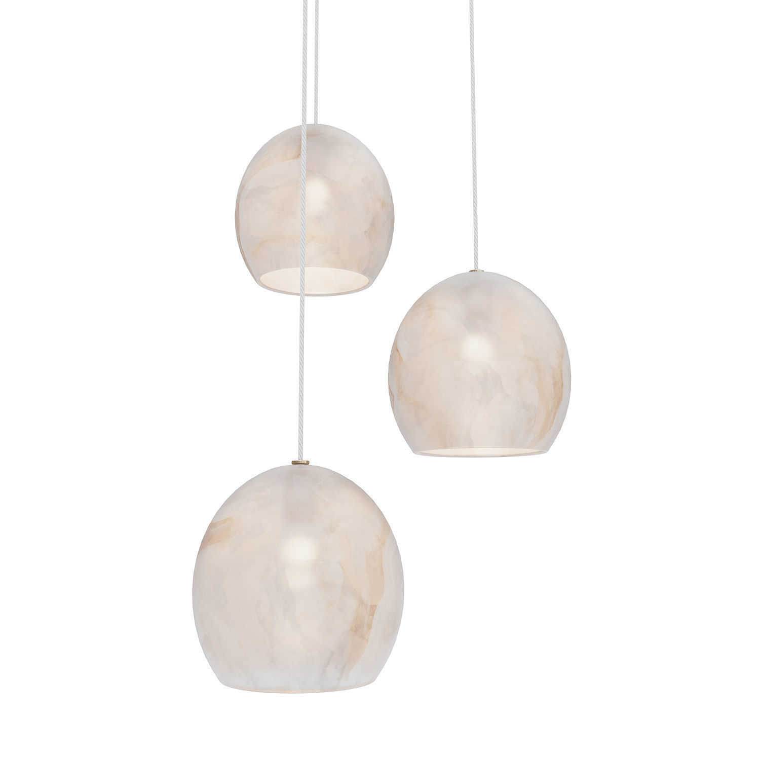 Lazio 3-Light Round Multi-Drop Pendant Currey Company 3D model_4