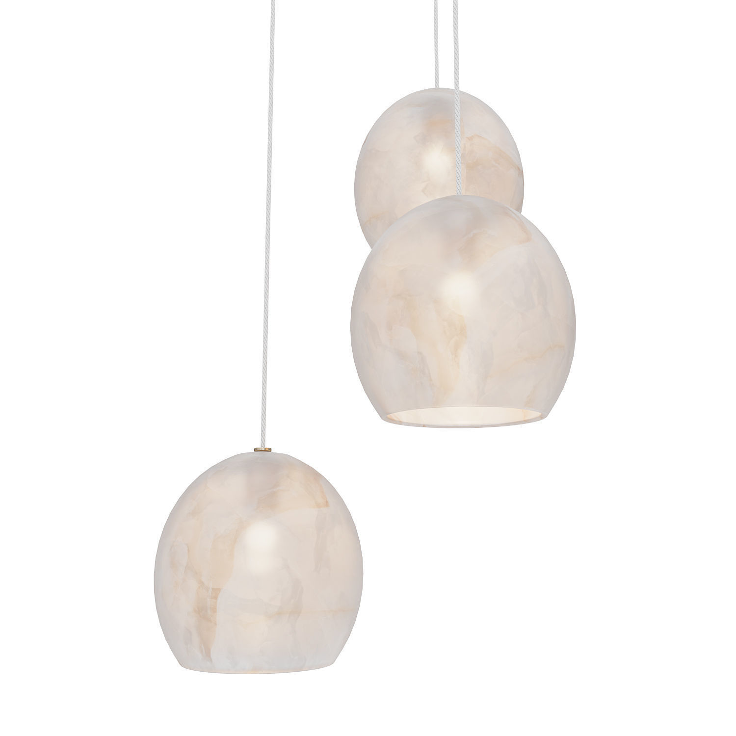 Lazio 3-Light Round Multi-Drop Pendant Currey Company 3D model_5