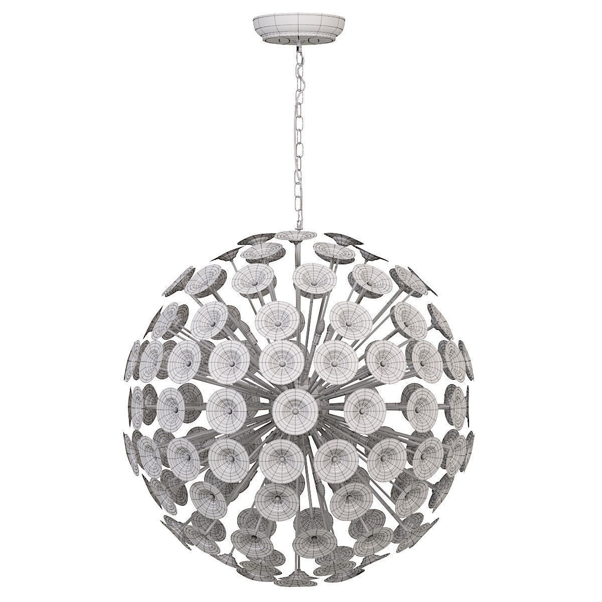 Lily Round Chandeller Low-poly 3D model_4