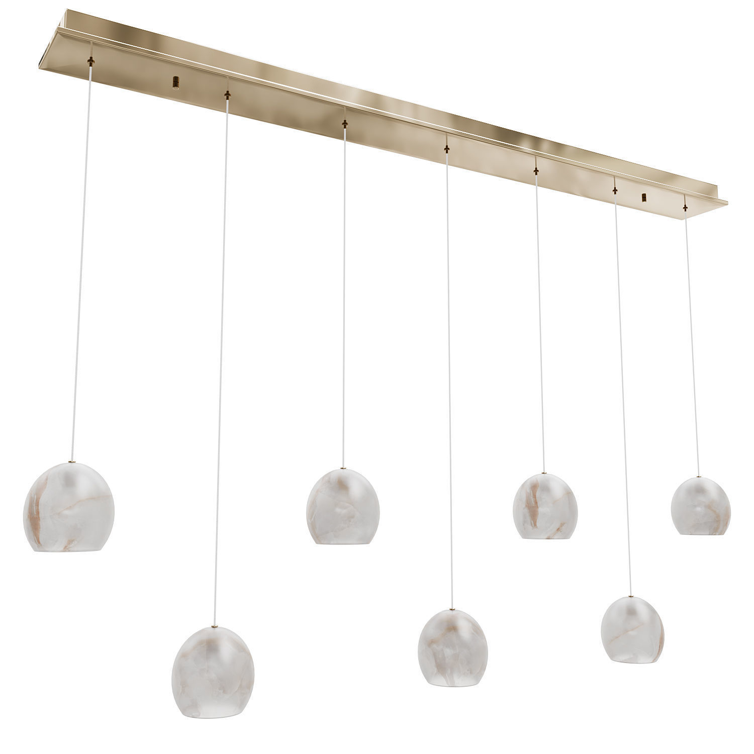 Lazio 7-Light Linear Multi-Drop Pendant Currey Company 3D model_1