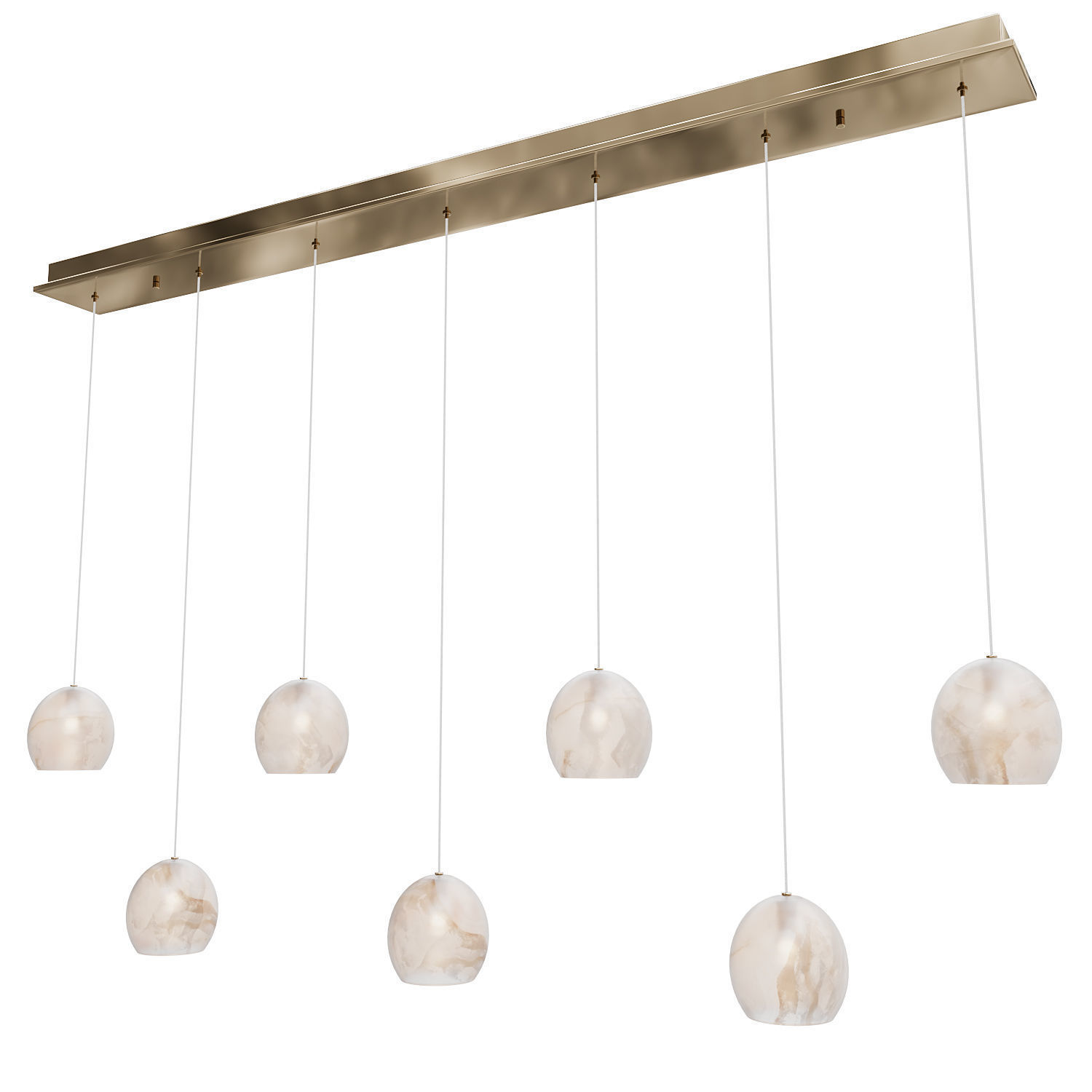 Lazio 7-Light Linear Multi-Drop Pendant Currey Company 3D model_2