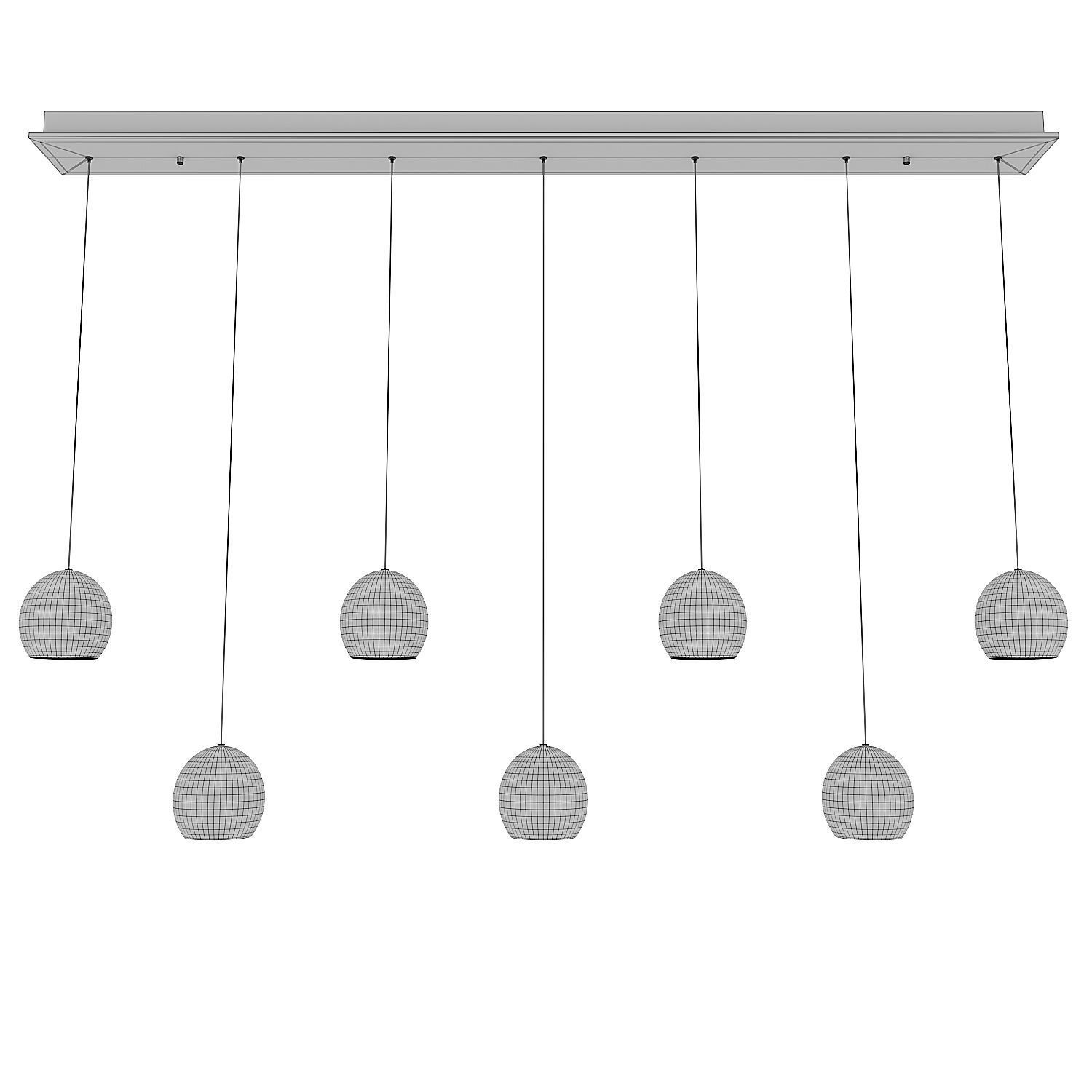 Lazio 7-Light Linear Multi-Drop Pendant Currey Company 3D model_5