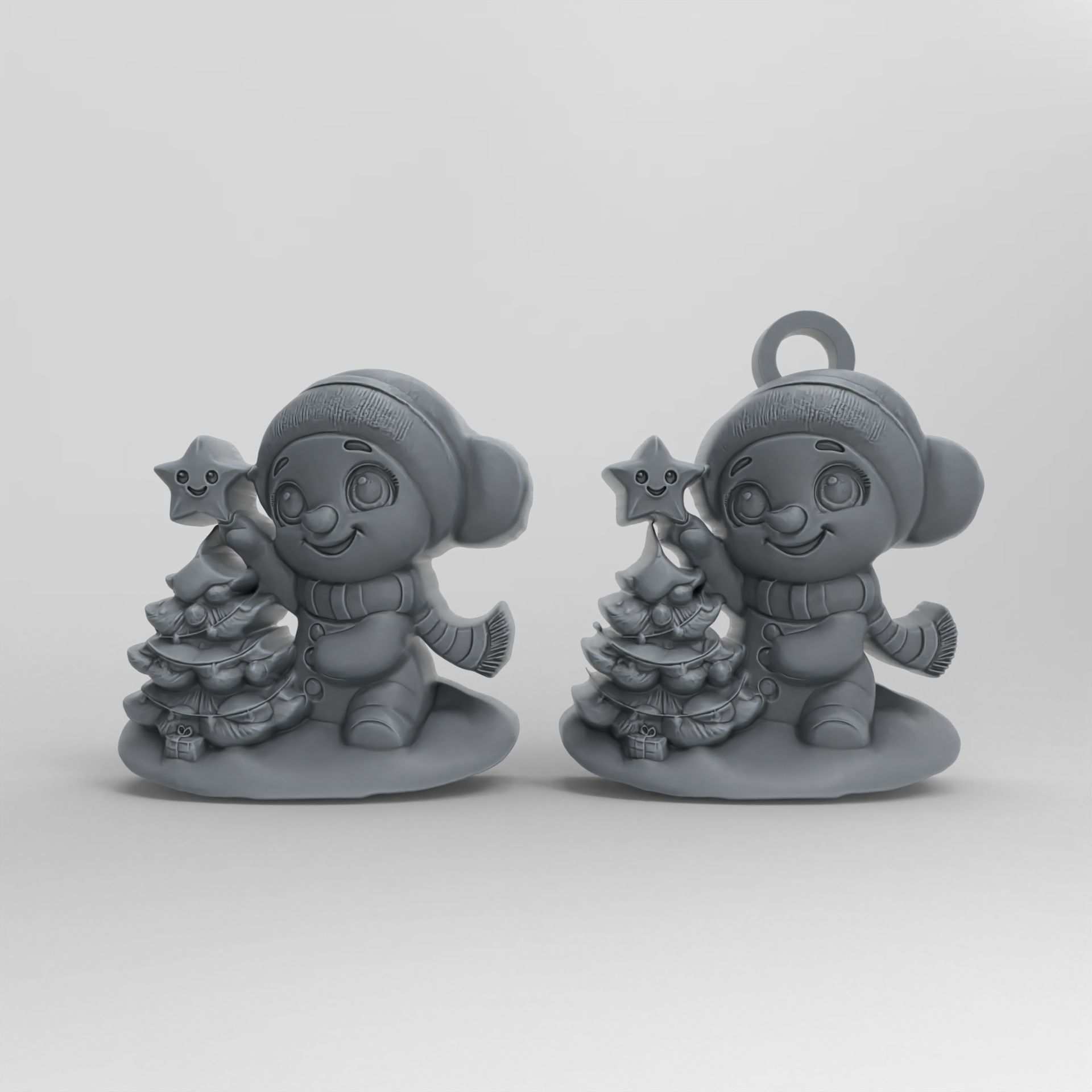 christmas tree snow little decor  3D print model_1