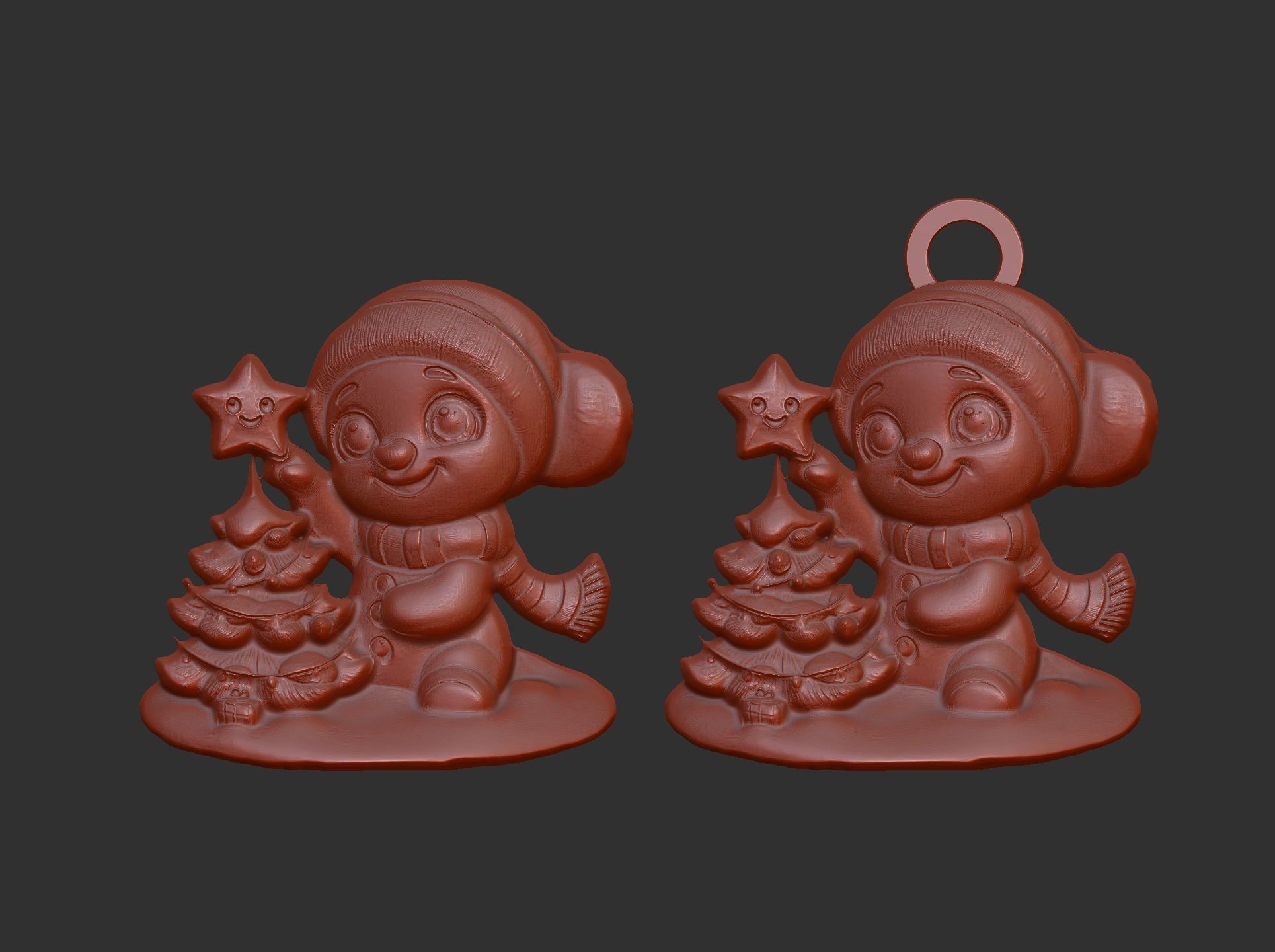 christmas tree snow little decor  3D print model_6