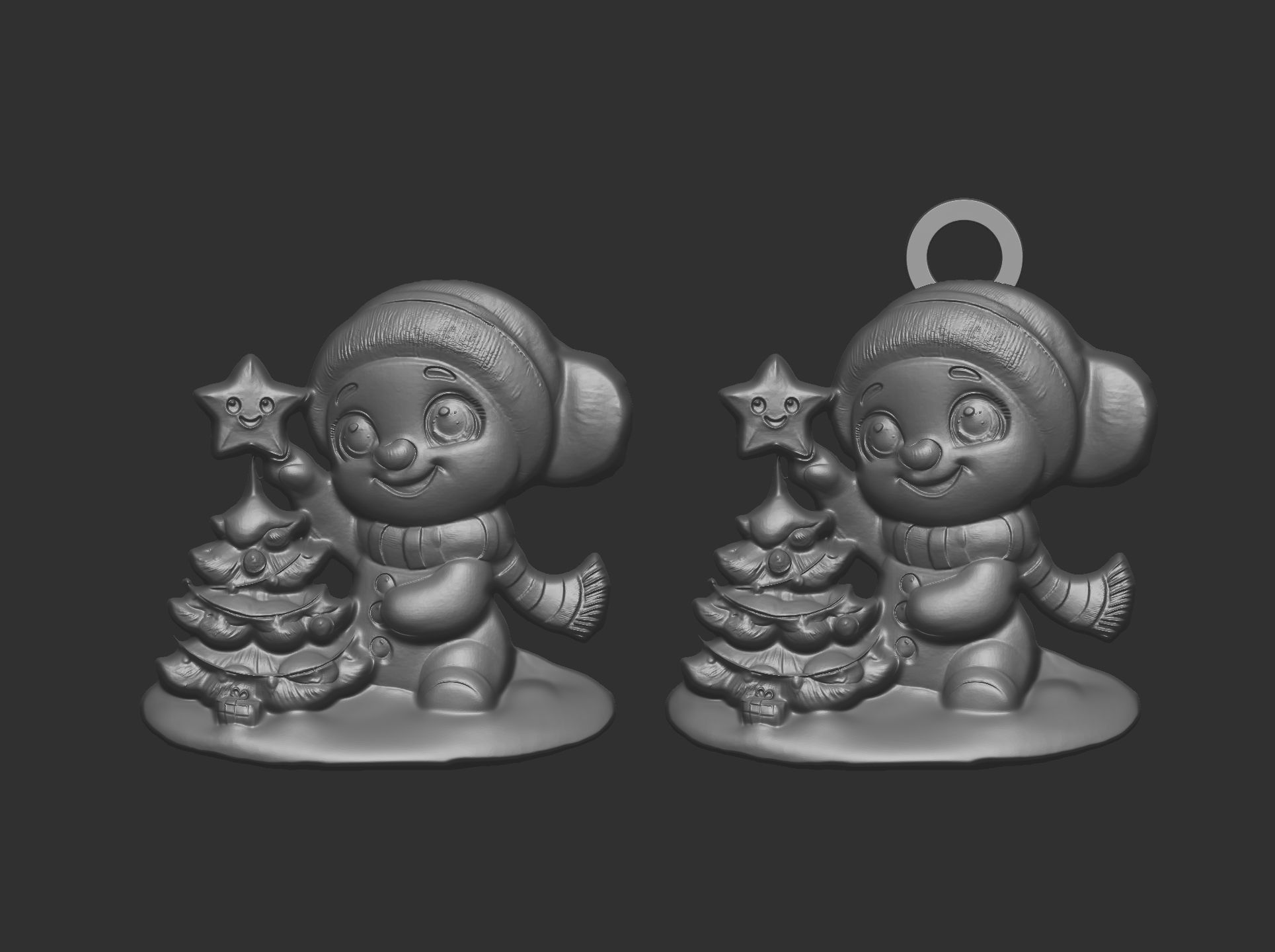 christmas tree snow little decor  3D print model_4