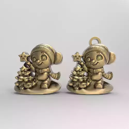 christmas tree snow little decor  3D print model