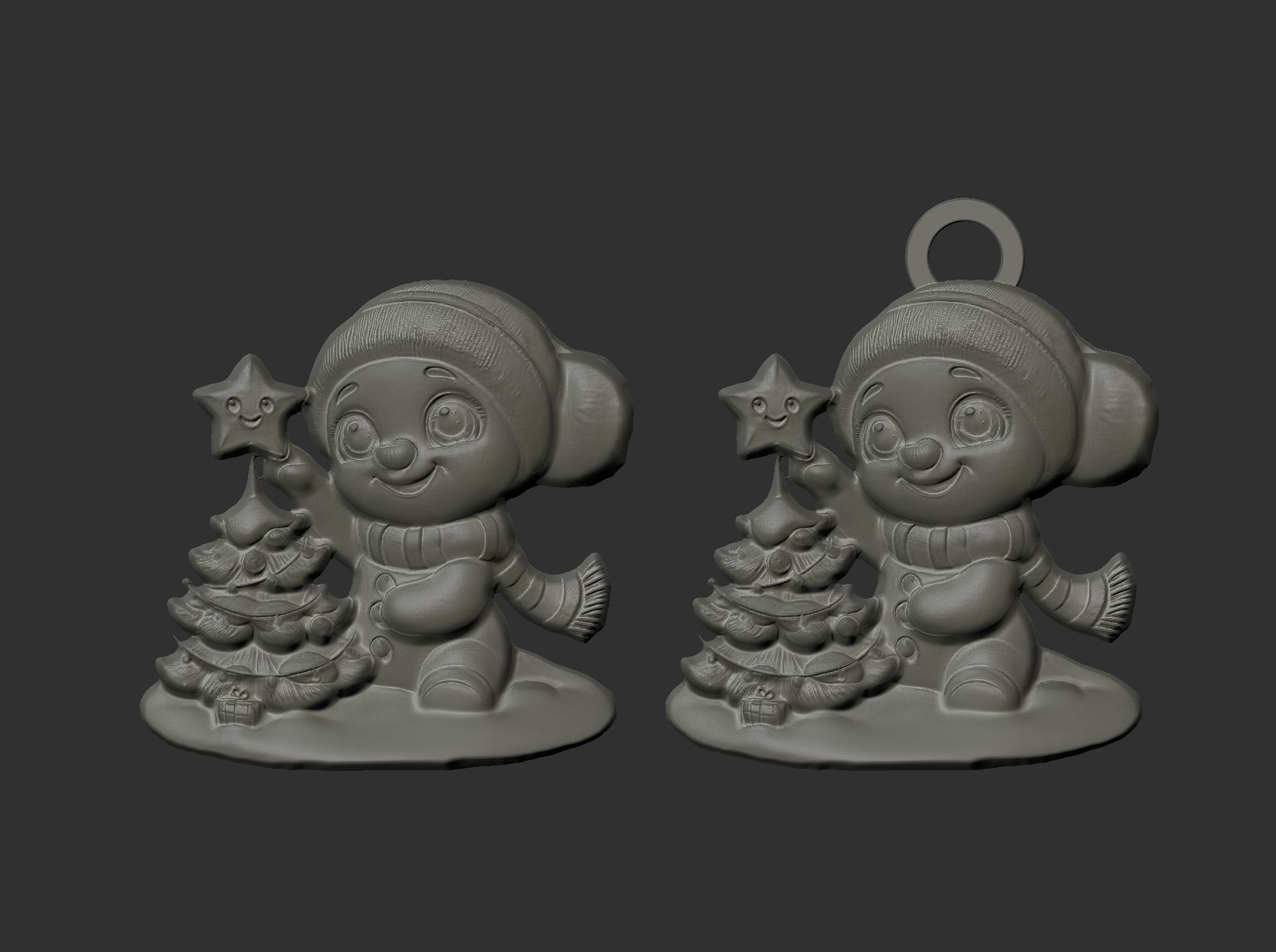 christmas tree snow little decor  3D print model_5