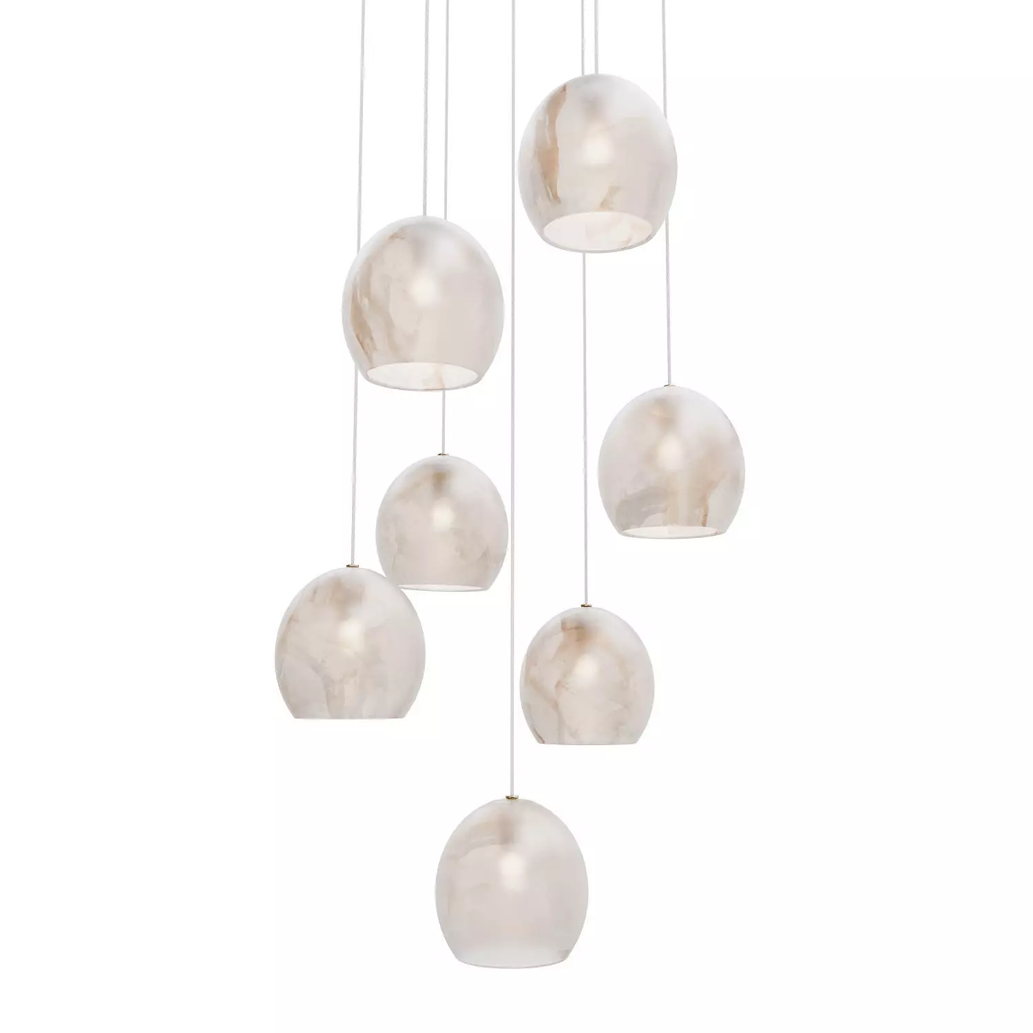 Lazio 7-Light Round Multi-Drop Pendant Currey Company 3D model_0
