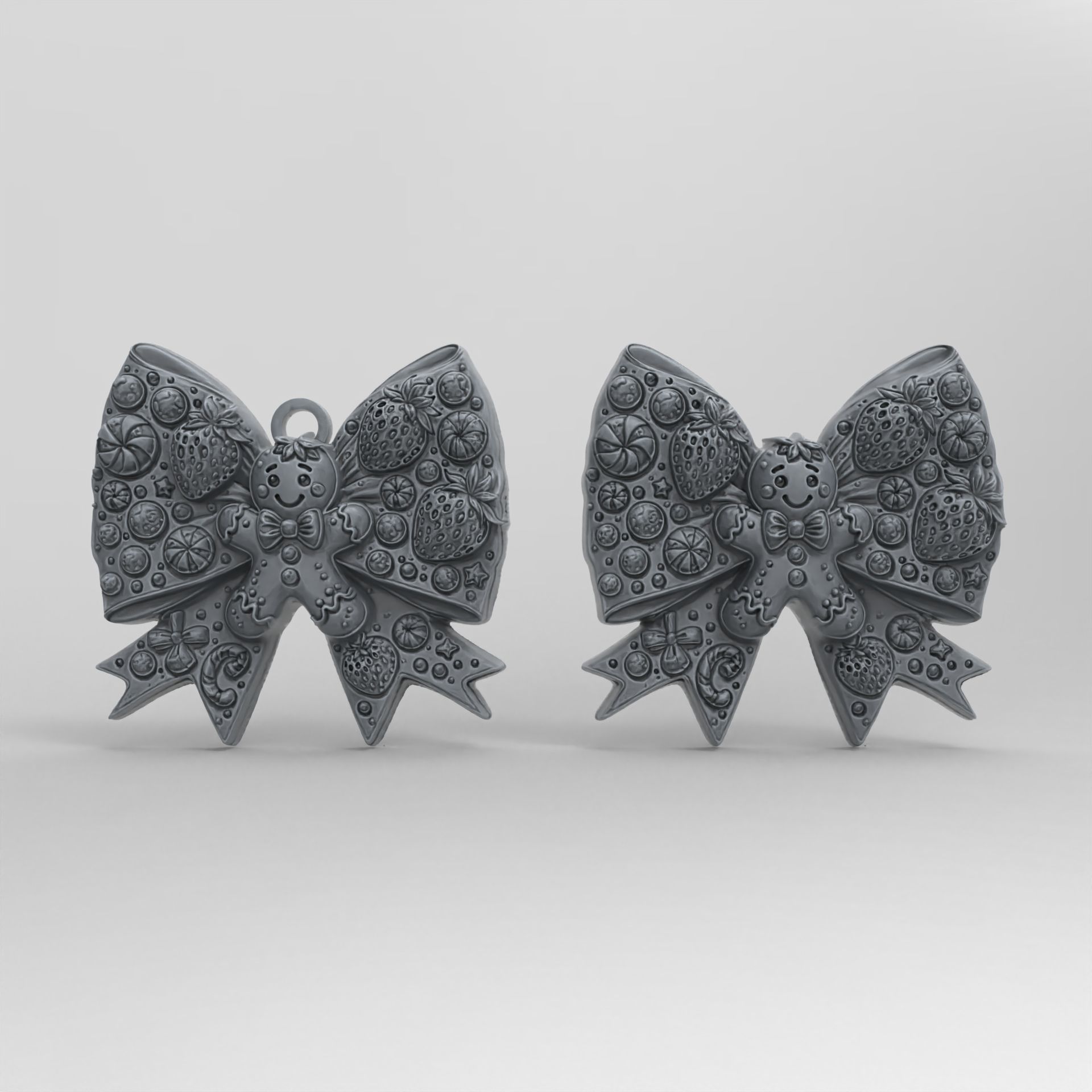 christmas tree decor stawberry ribbon  3D print model_1