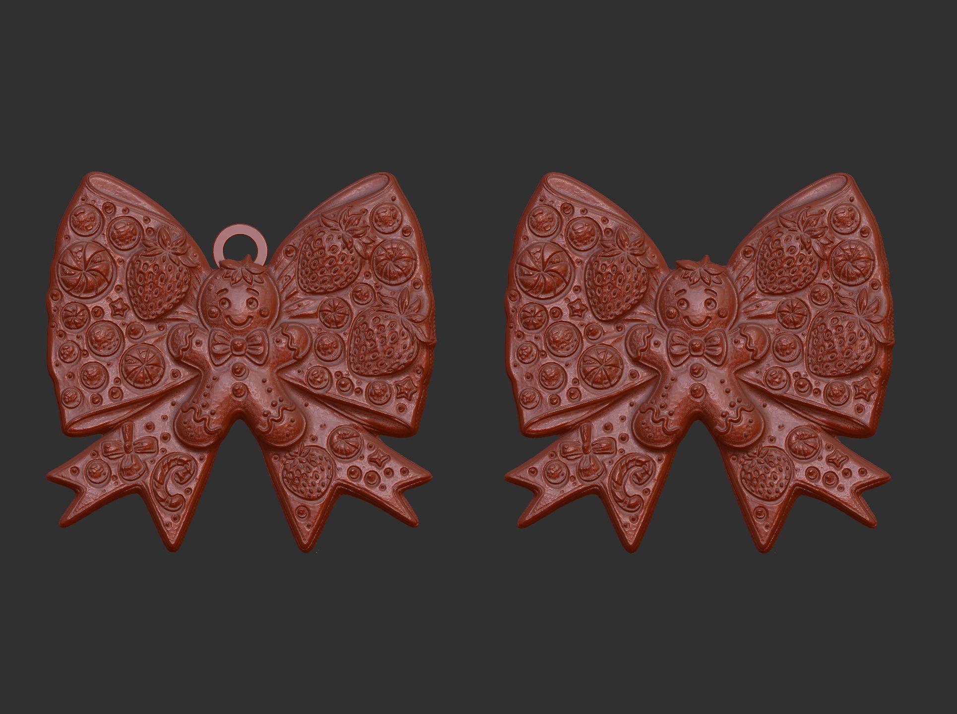 christmas tree decor stawberry ribbon  3D print model_8