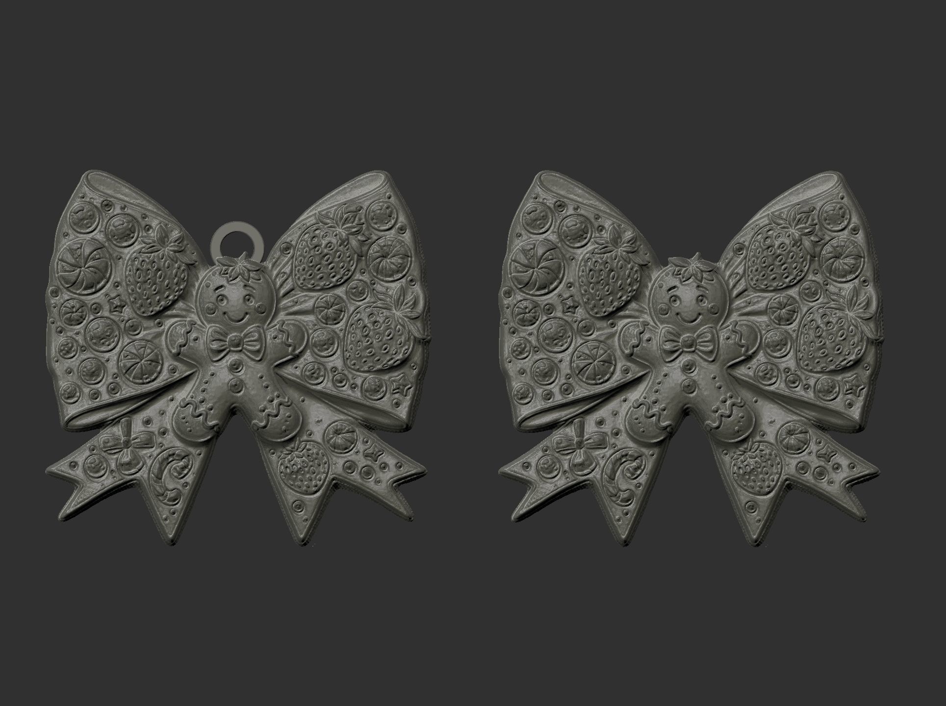 christmas tree decor stawberry ribbon  3D print model_7