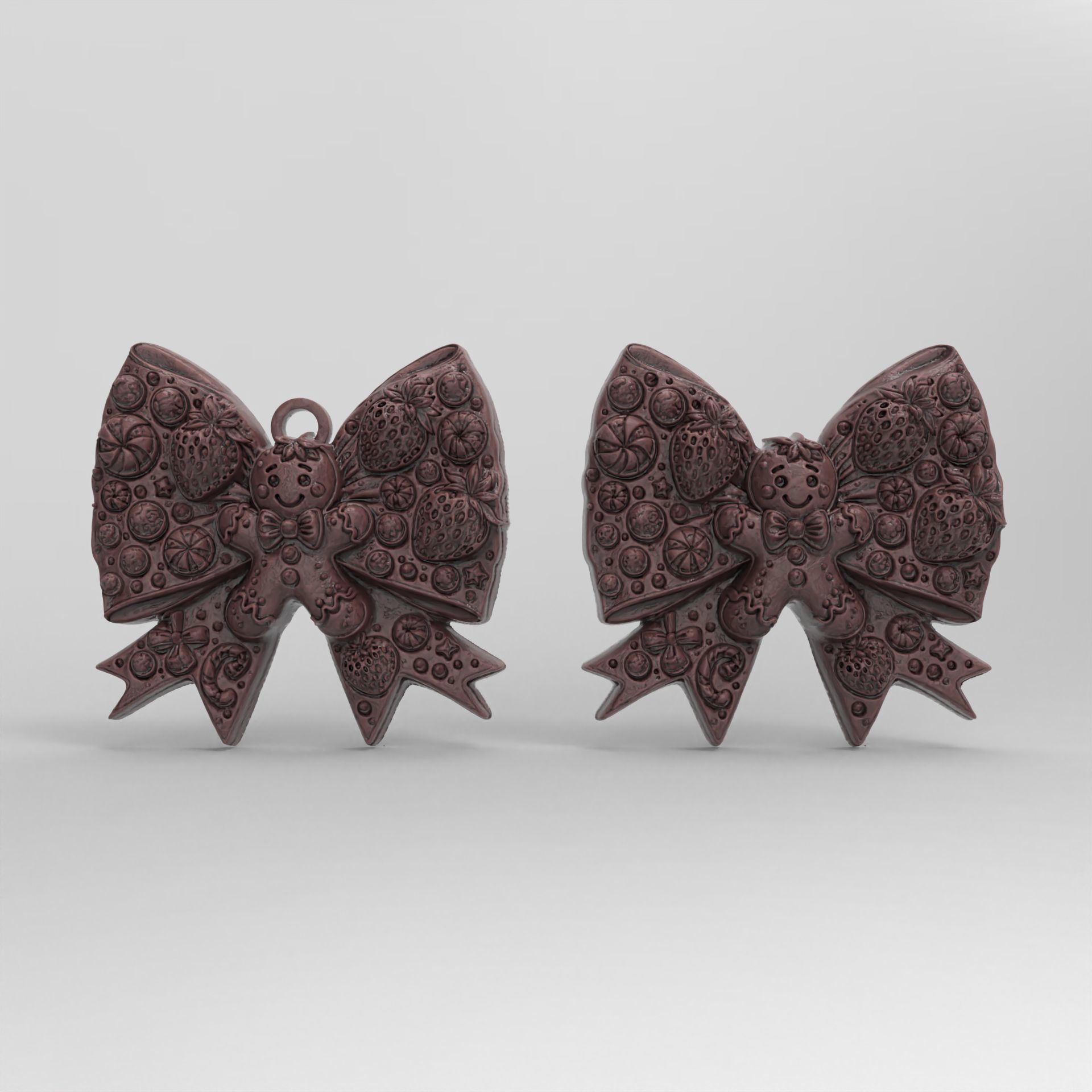 christmas tree decor stawberry ribbon  3D print model_2